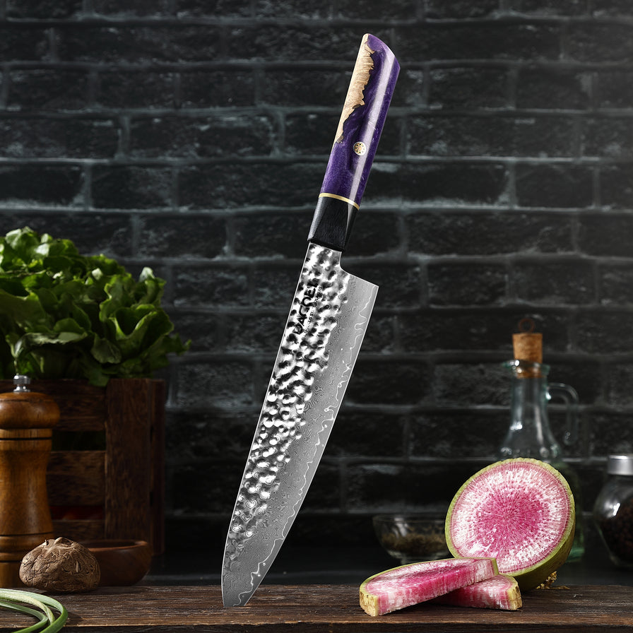 Nóż szefa kuchni C49, stali damasceńska, 20.5 cm - DACOBI.pl