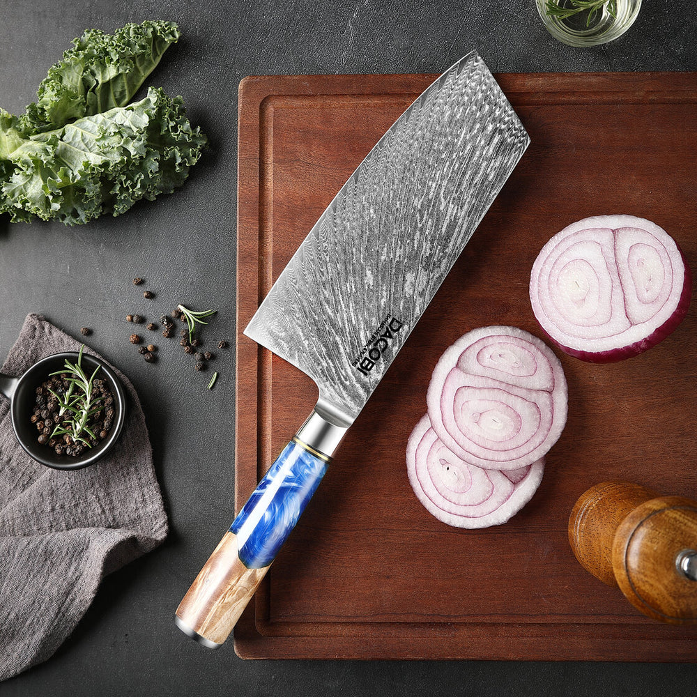 Profesjonalny Tasak C4, stal damasceńska, 19 cm - DACOBI.pl