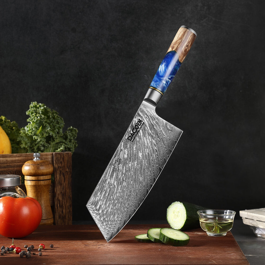 Profesjonalny Tasak C4, stal damasceńska, 19 cm - DACOBI.pl