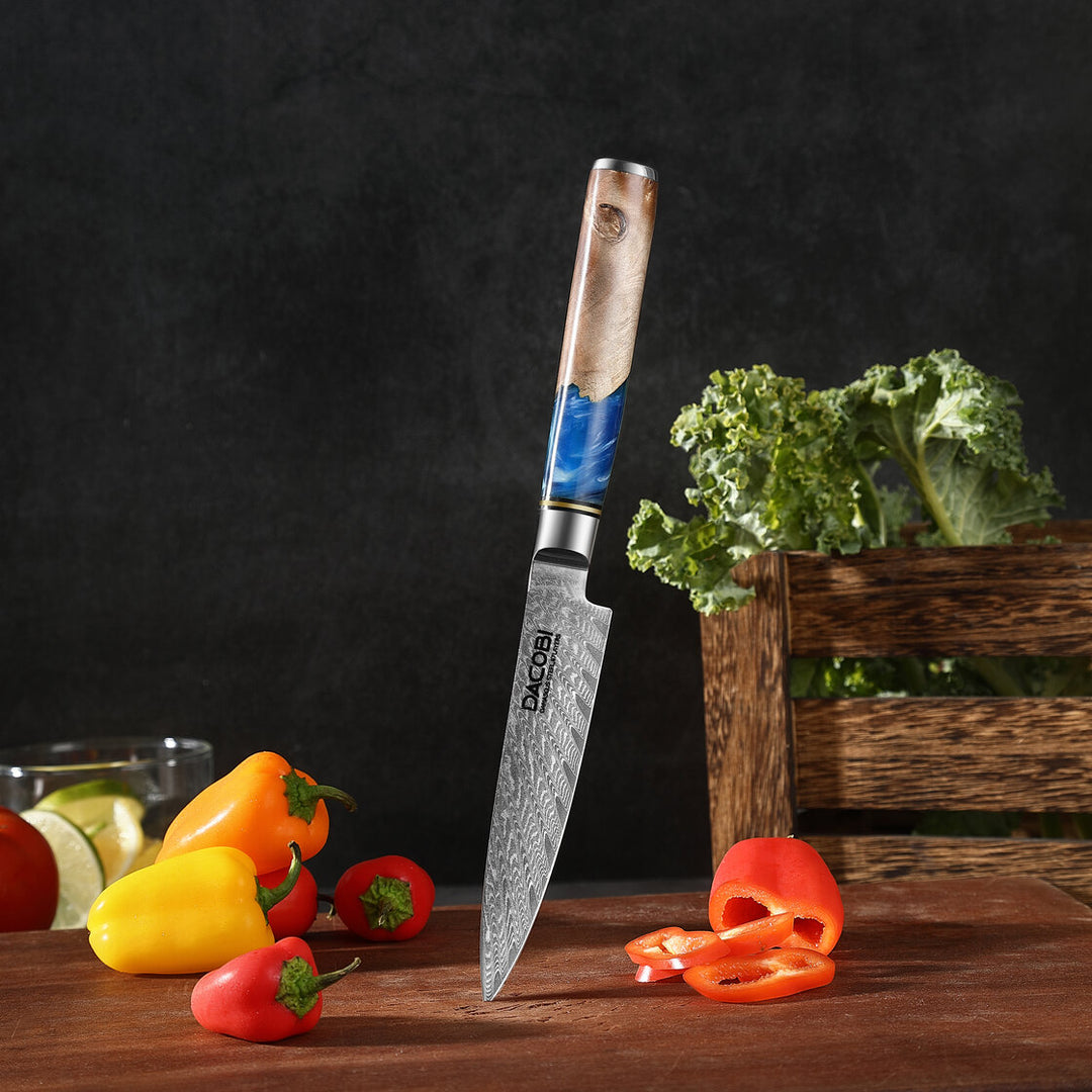 Nóż uniwersalny C5, stal damasceńska, 12 cm - DACOBI.pl