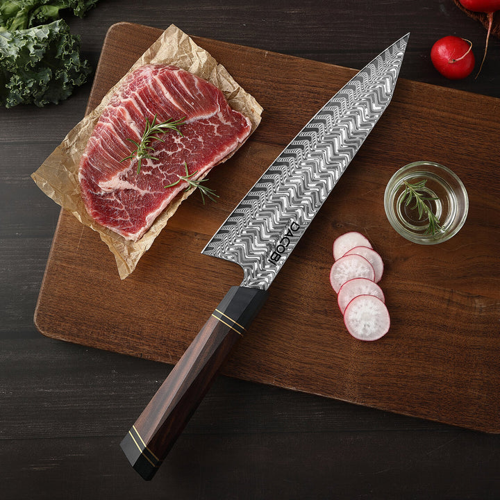 Nóż Kiritsuke C54, stali damasceńska, 21.5 cm - DACOBI.pl