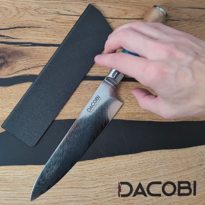 Nóż szefa kuchni C1, stal damasceńska, 20 cm