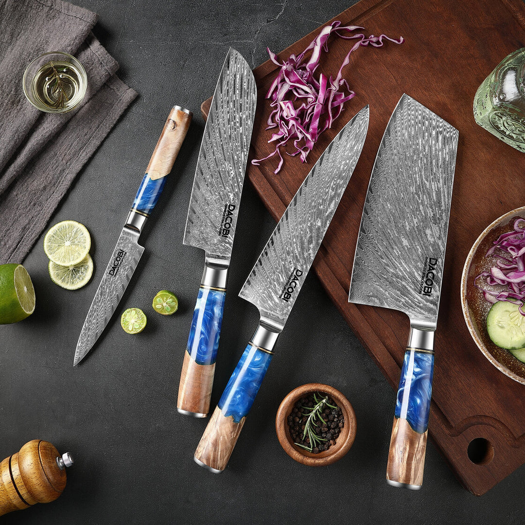 Profesjonalne noże, stal damasceńska, D1