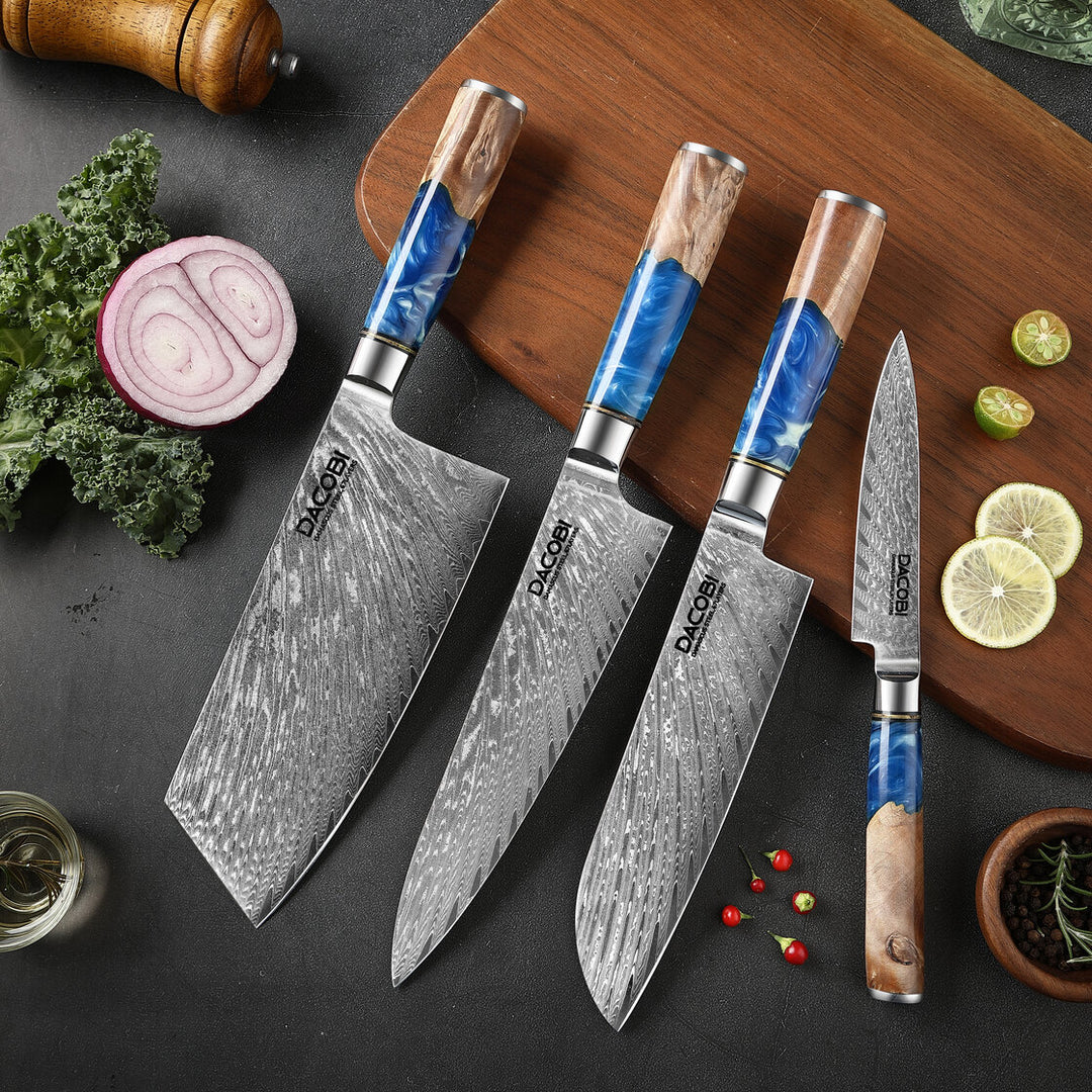 Profesjonalne noże, stal damasceńska, D1