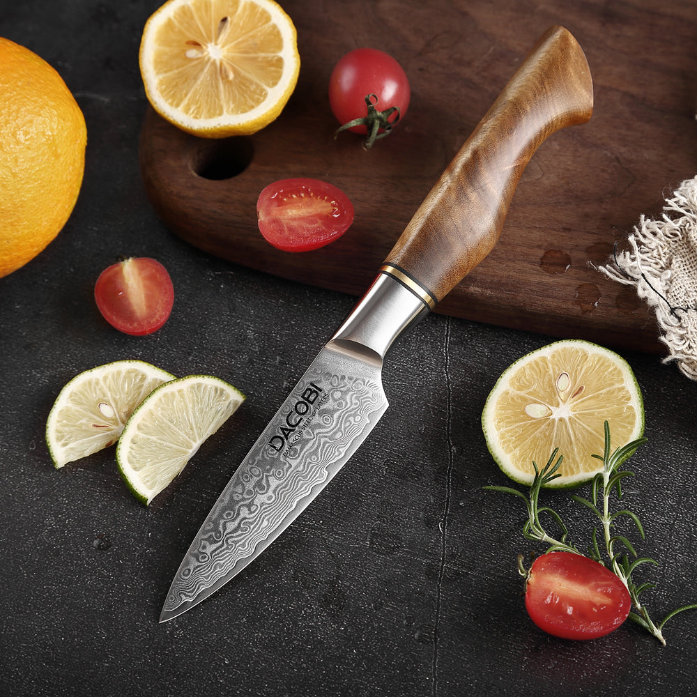 Nóż do obierania C34, stal damasceńska, 9 cm - DACOBI.pl