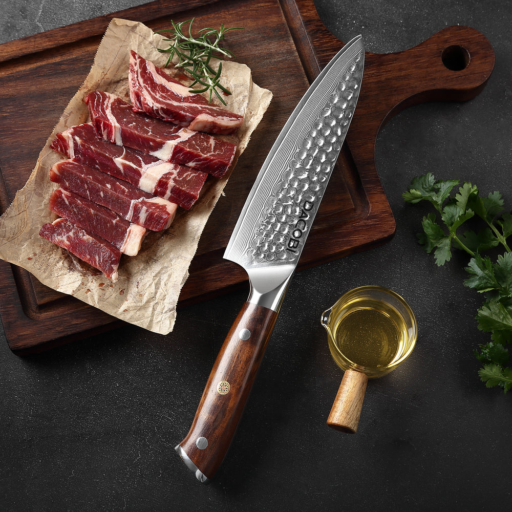 Nóż szefa kuchni C41, stal damasceńska, 16.5 cm - DACOBI.pl