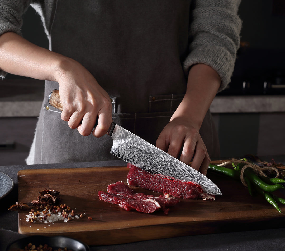 Nóż szefa kuchni C1, stal damasceńska, 20 cm - DACOBI.pl