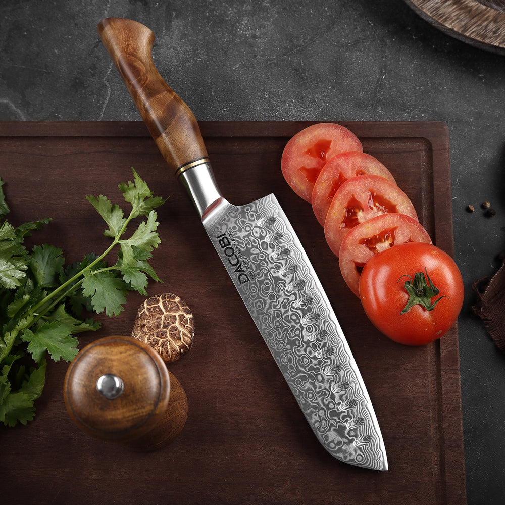 Nóż Santoku C33, stal damasceńska, 18 cm - DACOBI.pl