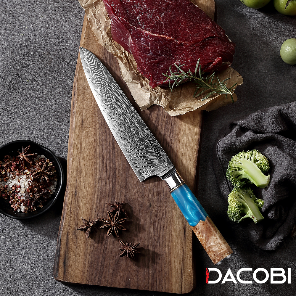 Nóż szefa kuchni C1, stal damasceńska, 20 cm - DACOBI.pl