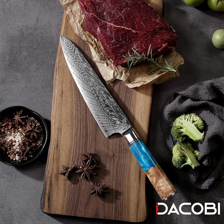 Nóż szefa kuchni C1, stal damasceńska, 20 cm - DACOBI.pl