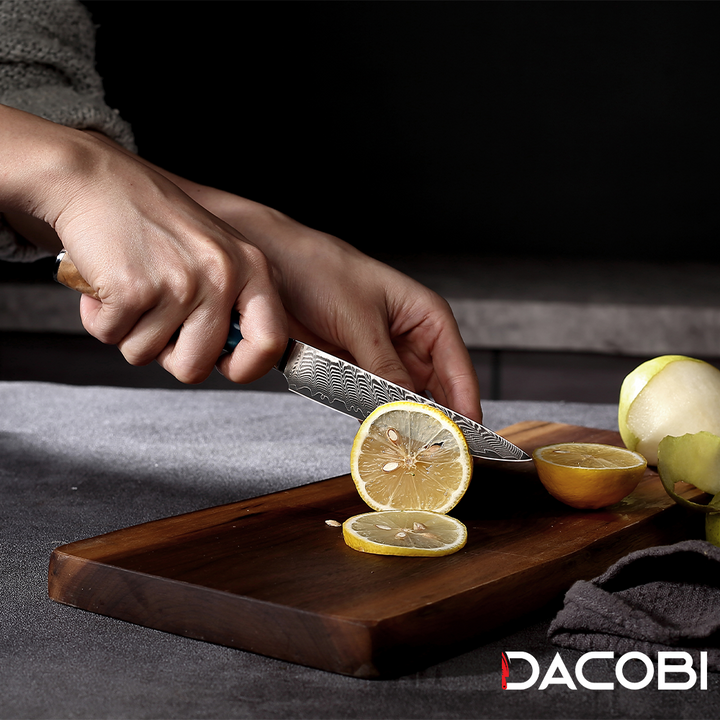 Nóż uniwersalny C5, stal damasceńska, 12 cm - DACOBI.pl