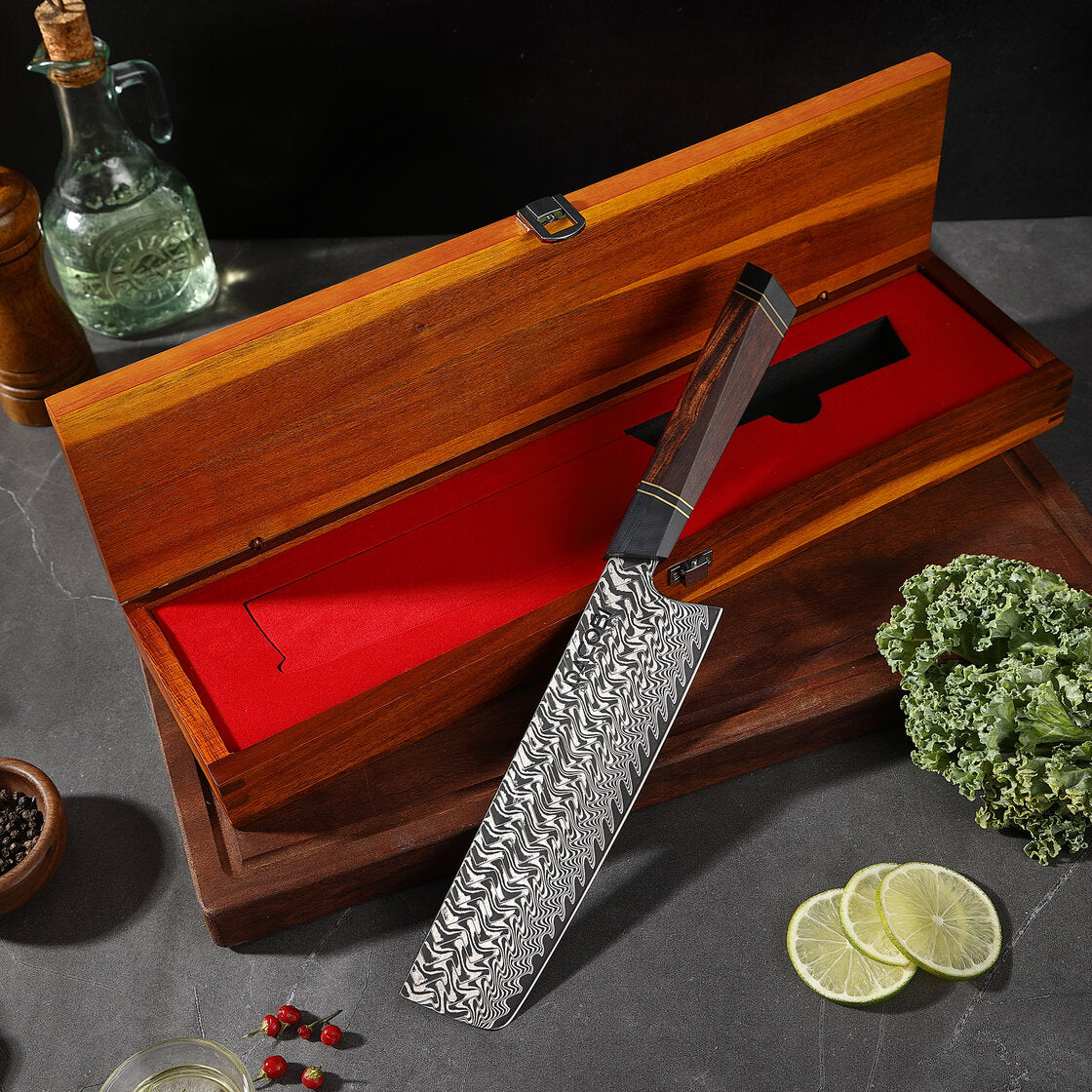 Nóż Nakiri C55, stali damasceńska, 18.5 cm - DACOBI.pl