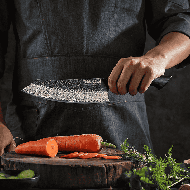 Nóż Santoku C62, stal damasceńska, 19 cm