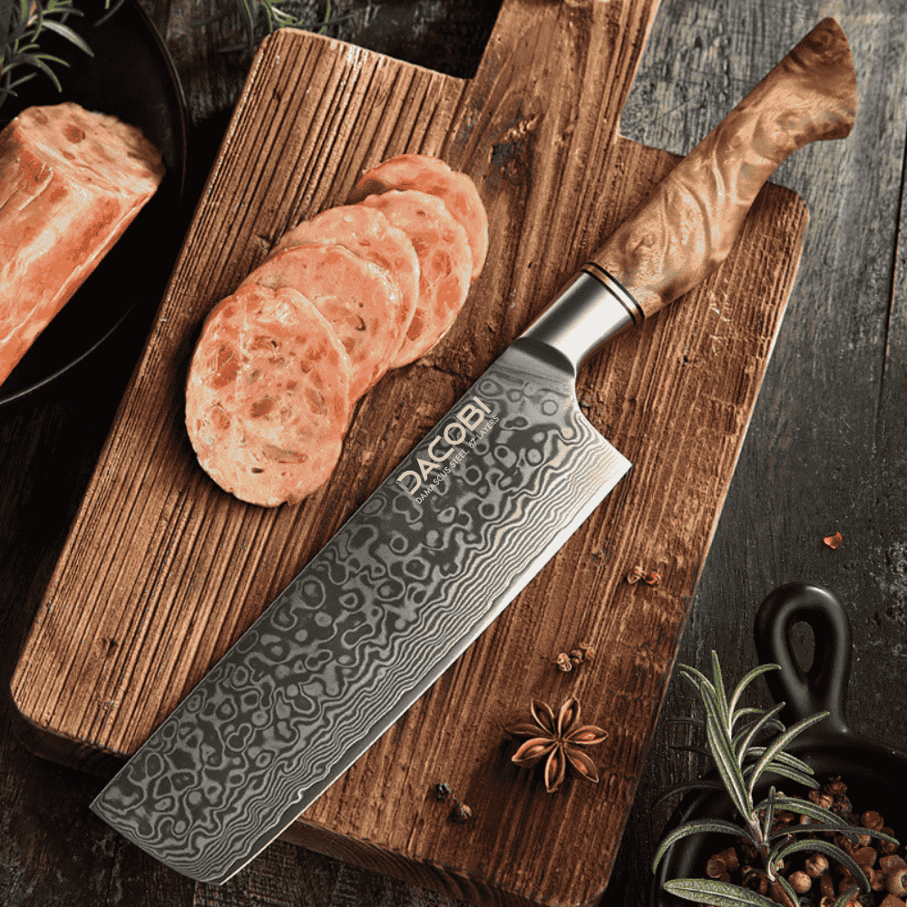 Nóż Nakiri C64, stali damasceńska, 18.5 cm