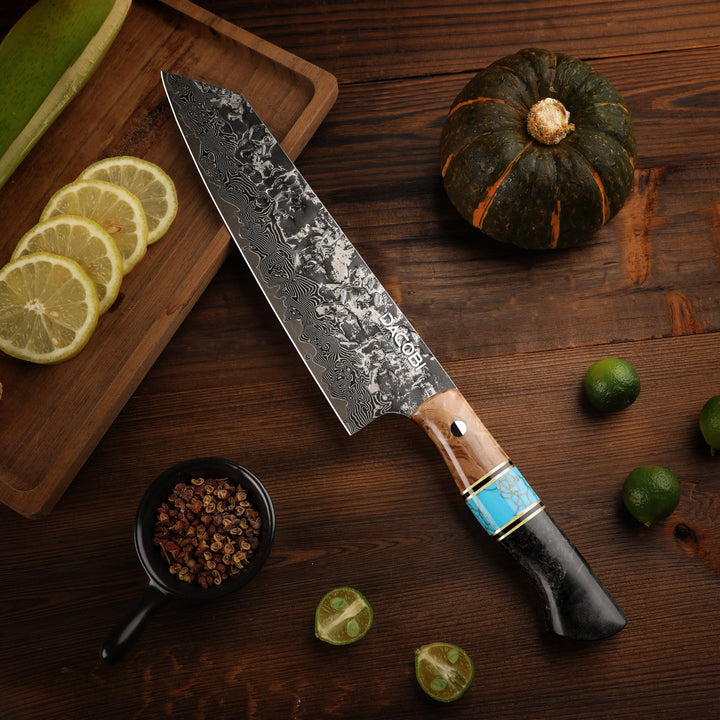 Nóż Kiritsuke C68, stali damasceńska, 20.5 cm