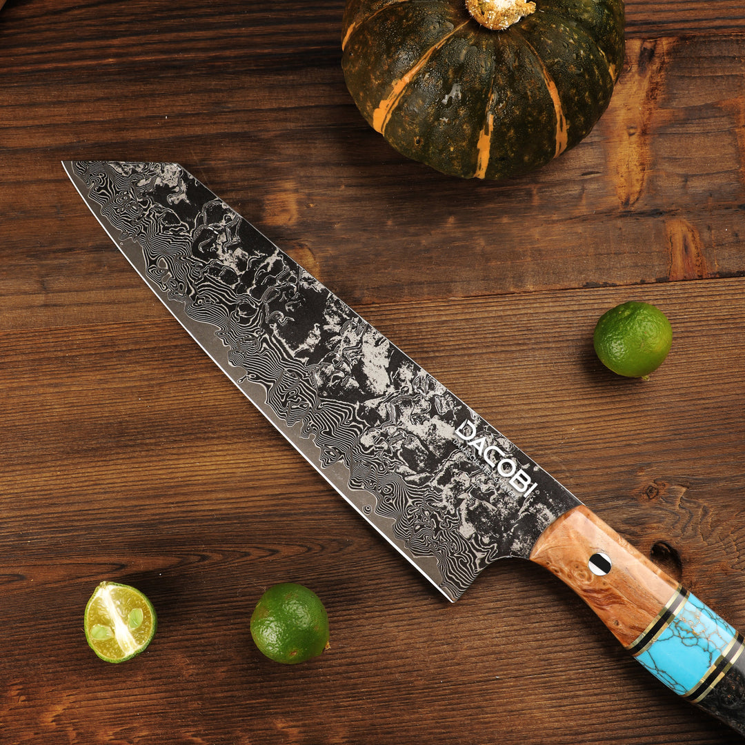 Nóż Kiritsuke C68, stali damasceńska, 20.5 cm