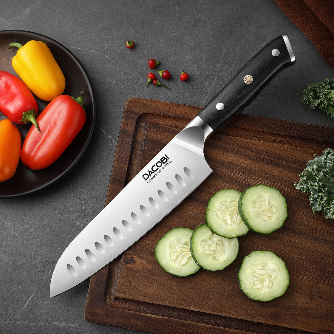 Nóż Santoku C7, stal niemieckiej, 18 cm - DACOBI.pl