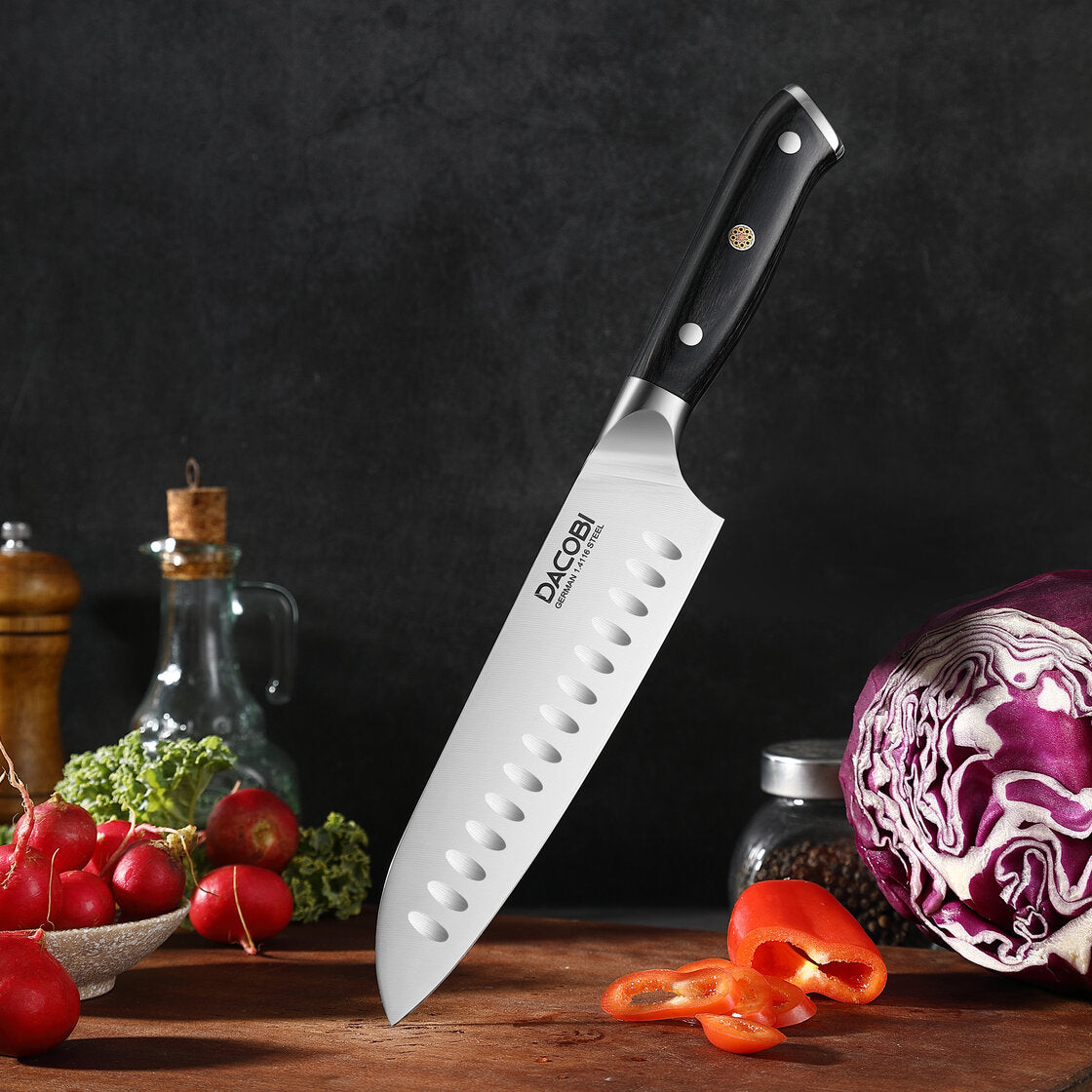 Nóż Santoku C7, stal niemieckiej, 18 cm - DACOBI.pl