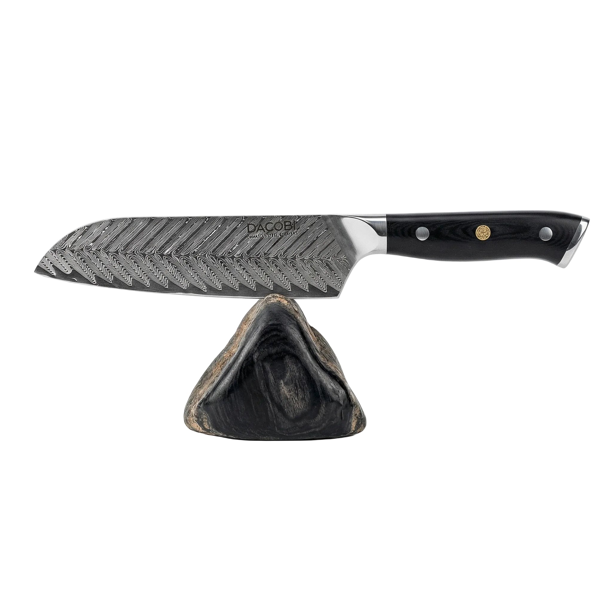 Nóż Santoku C26, stal damasceńska, 17 cm