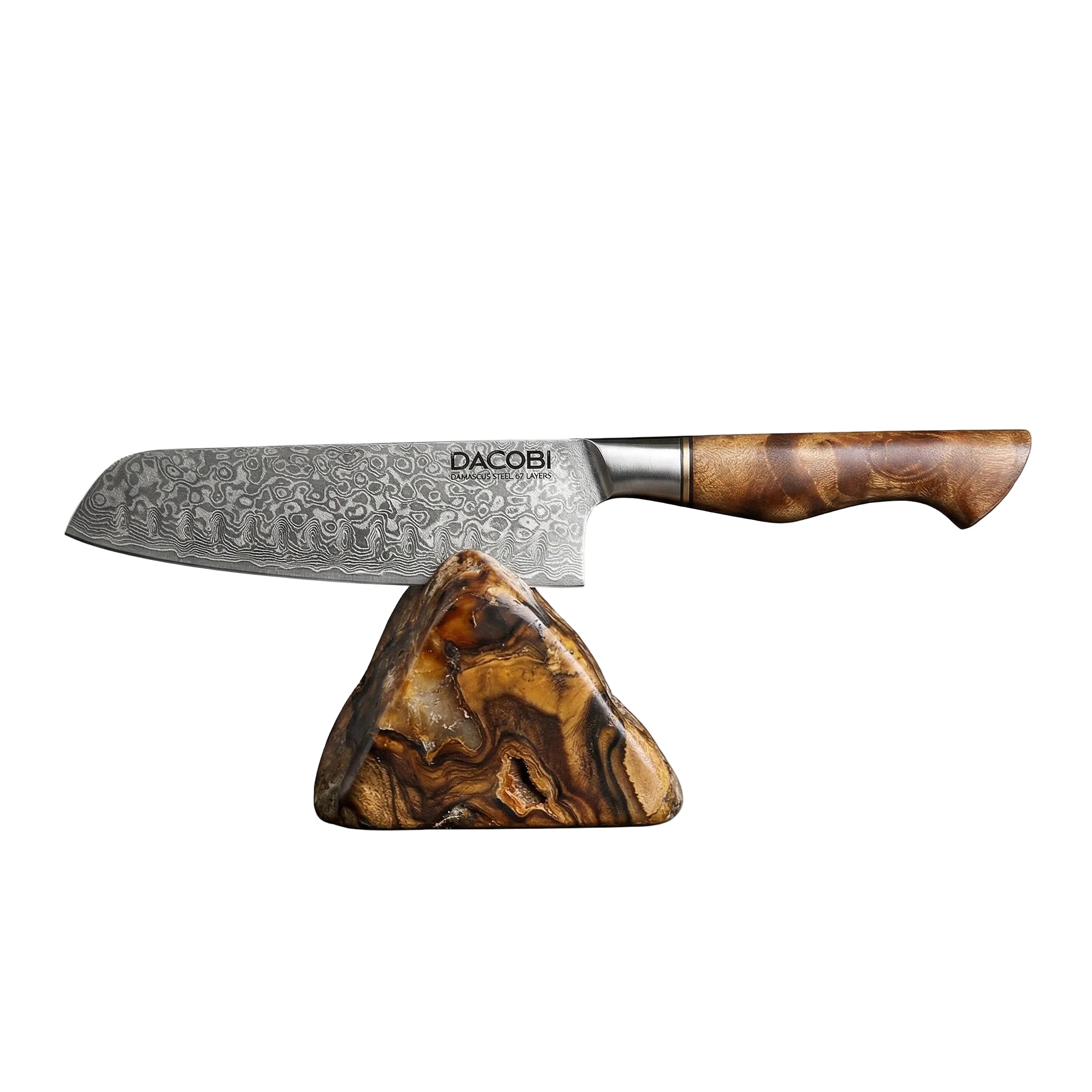 Nóż Santoku C33, stal damasceńska, 18 cm