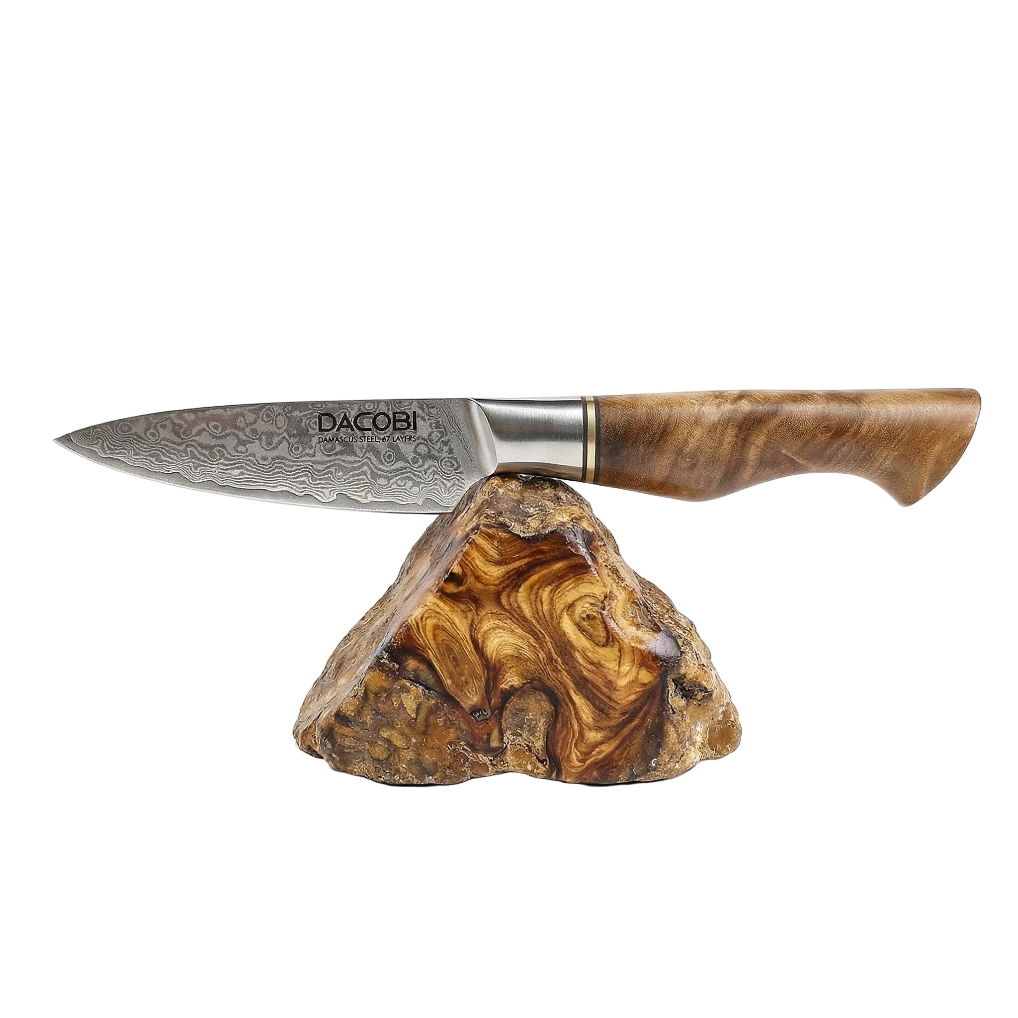 Nóż do obierania C34, stal damasceńska, 9 cm