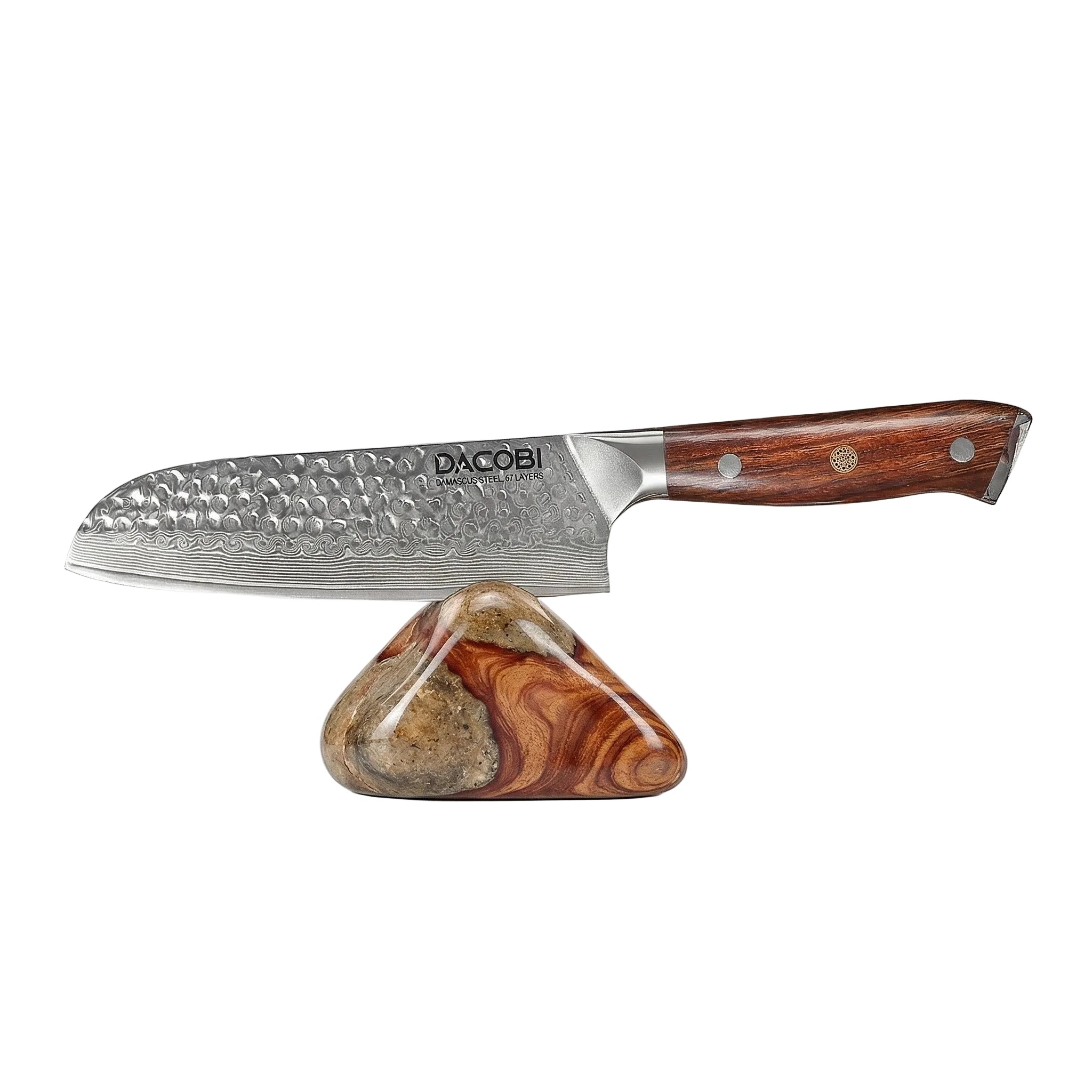 Nóż Santoku C39, stal damasceńska, 18 cm