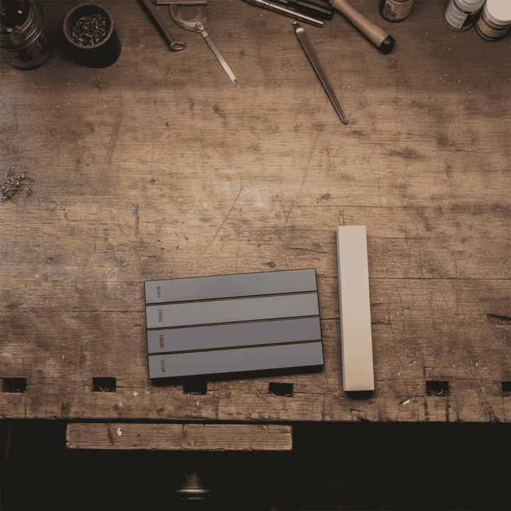 Zestaw diamentowych kamieni do ostrzenia + Przyrząd Strop do polerowania ostrza, S10