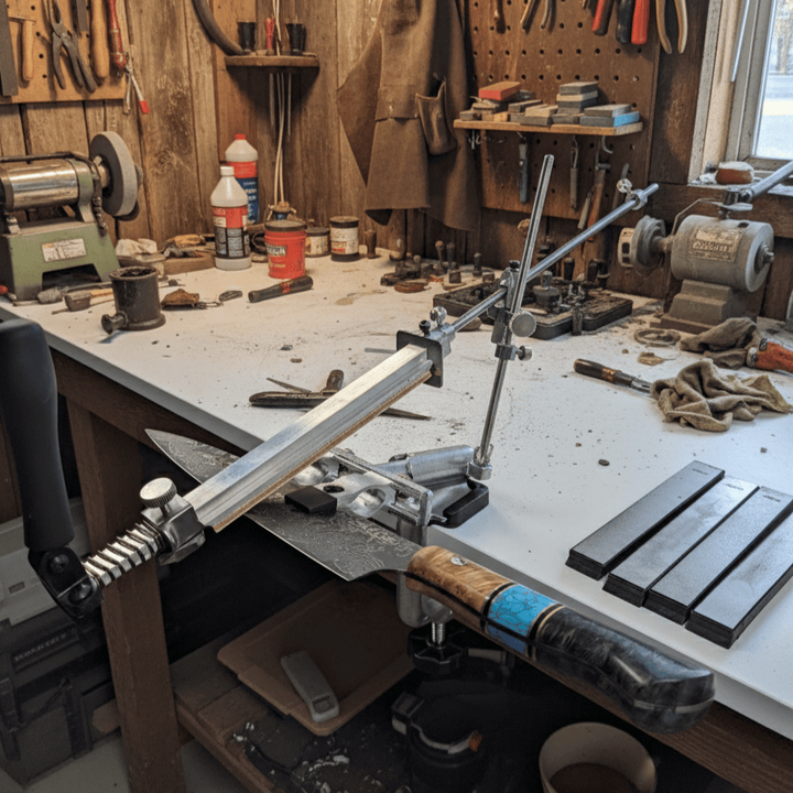 Zestaw diamentowych kamieni do ostrzenia + Przyrząd Strop do polerowania ostrza, S10