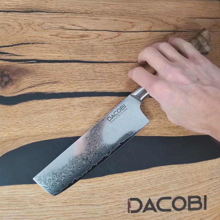 Nóż Nakiri C64, stali damasceńska, 18.5 cm