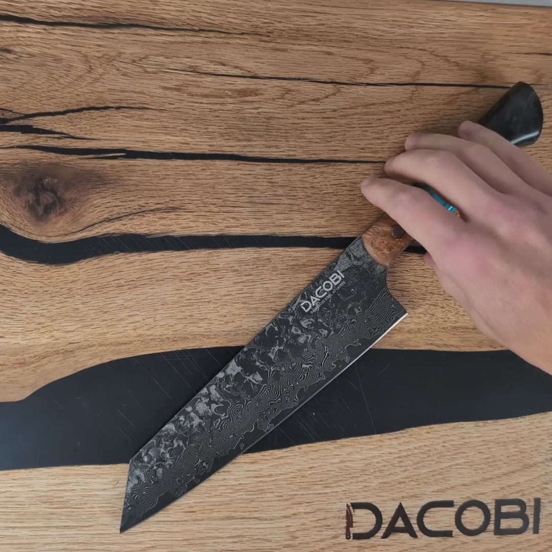 Nóż Kiritsuke C68, stali damasceńska, 20.5 cm