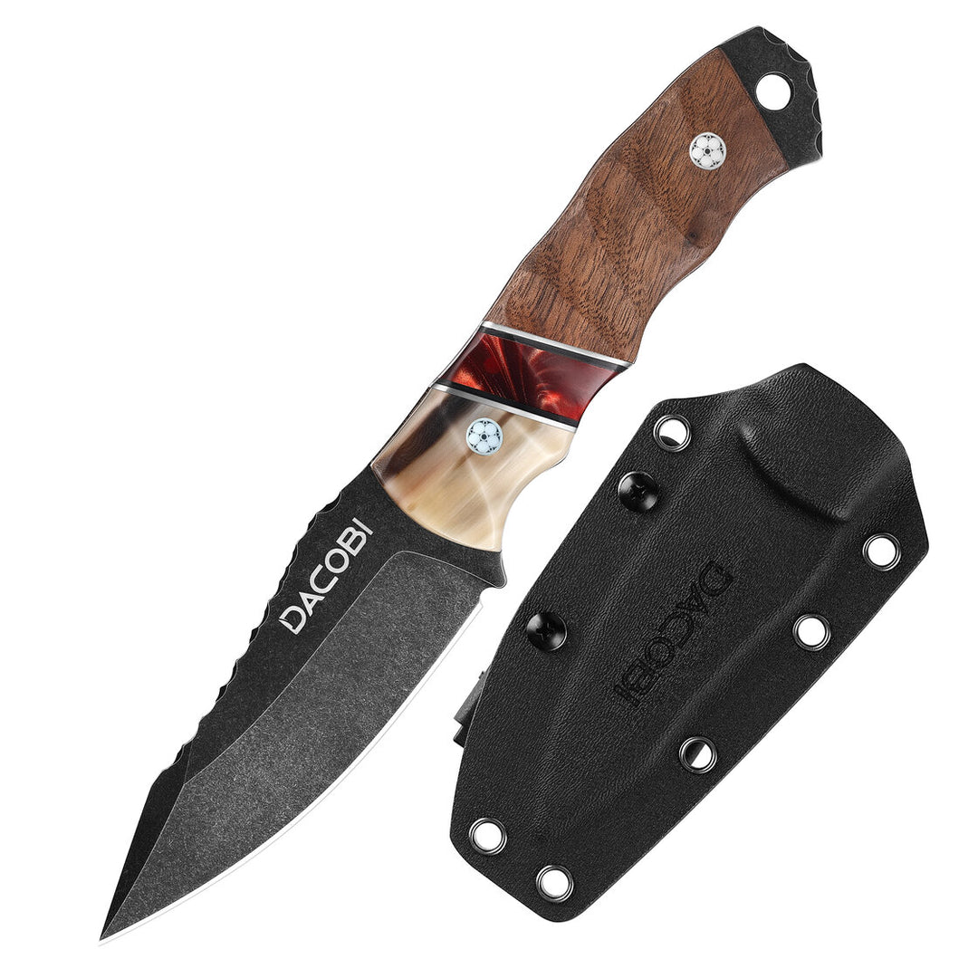 Nóż Grizzly, stal D2, Rękojeść z rogu byka + żywica