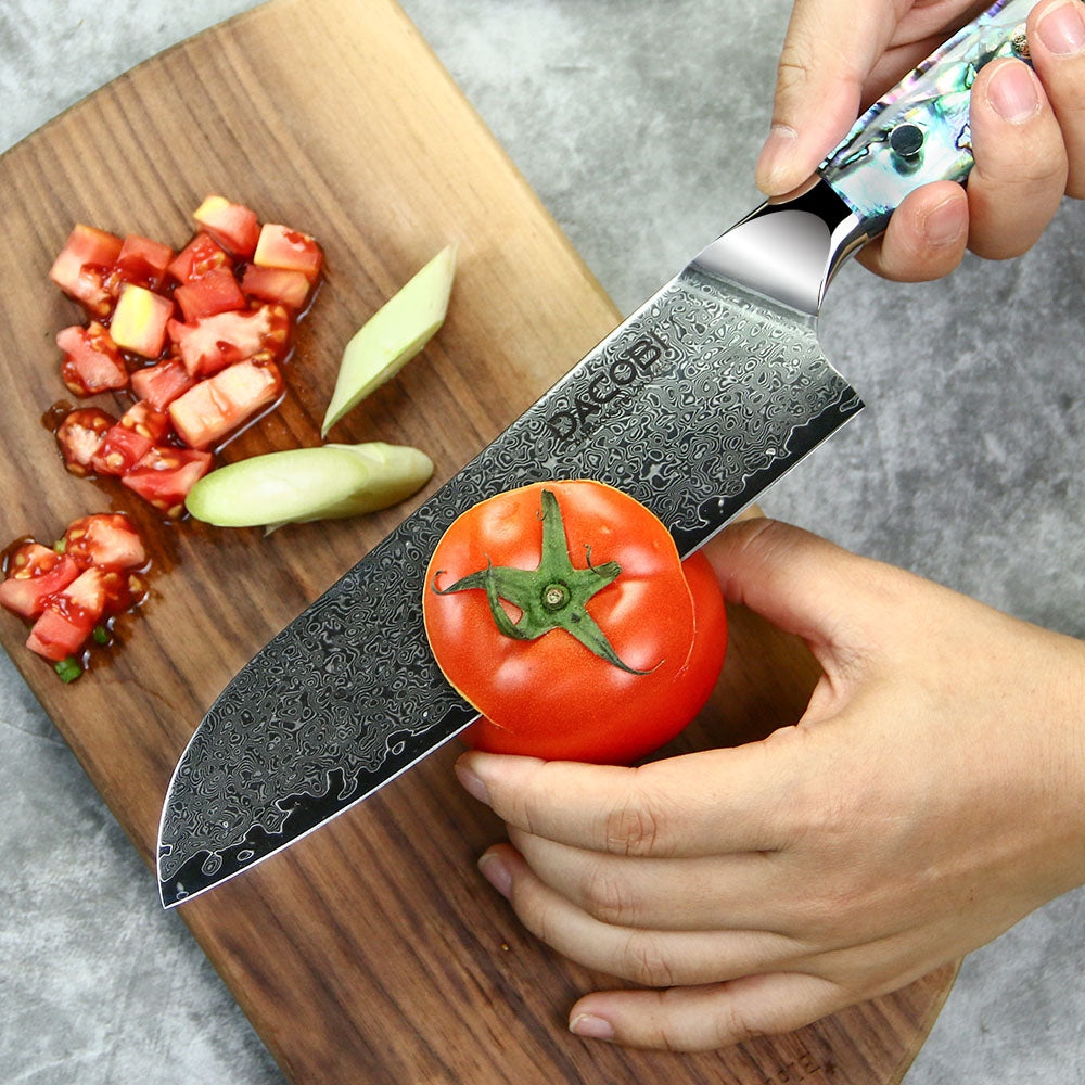 Nóż Santoku C23, stal damasceńska, 18 cm - DACOBI.pl