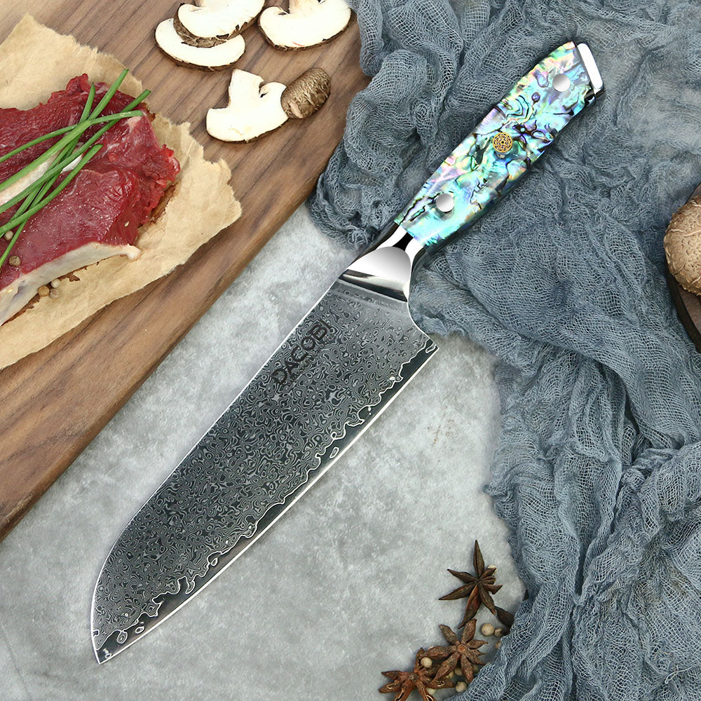 Nóż Santoku C23, stal damasceńska, 18 cm - DACOBI.pl