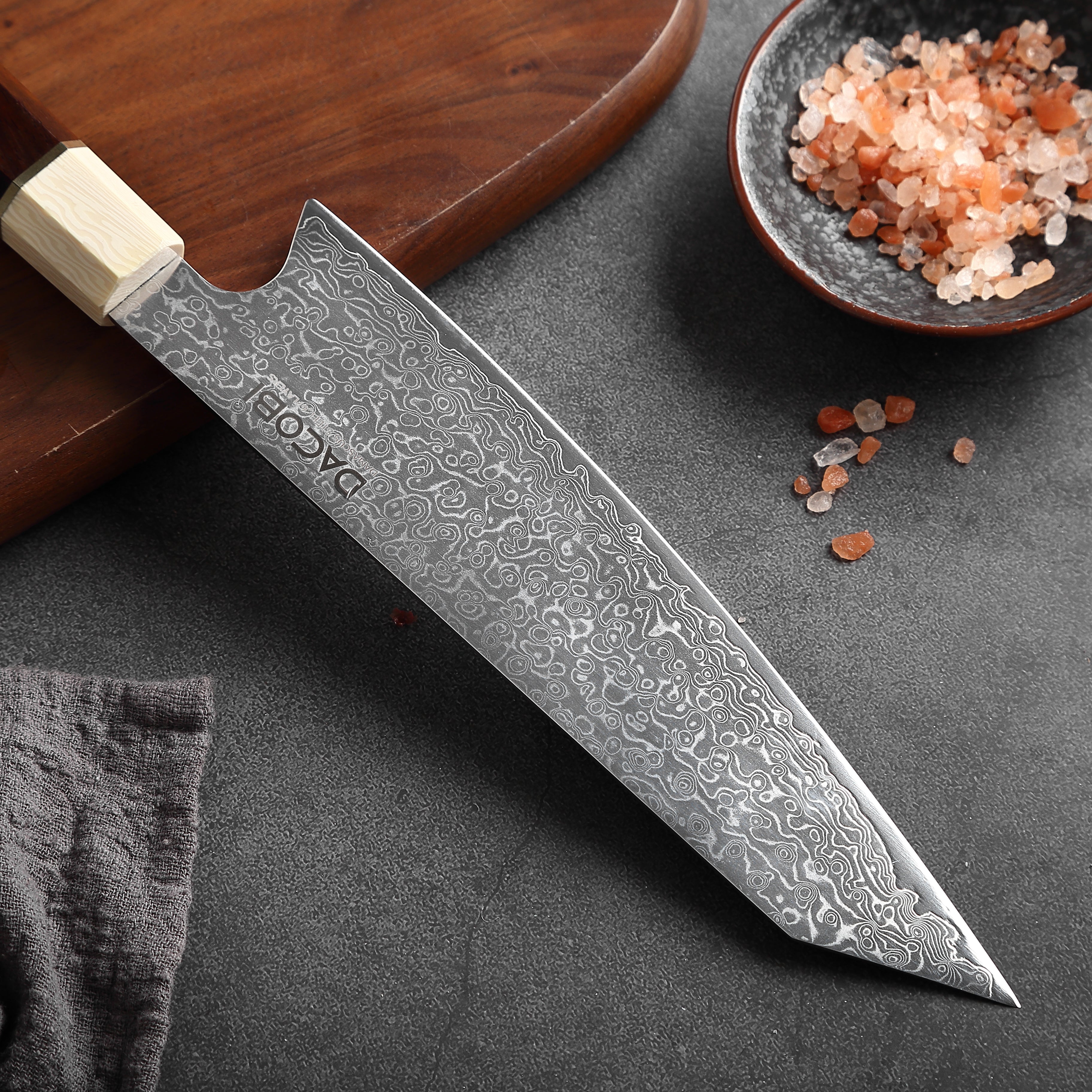 Nóż Kiritsuke C13, stal damasceńska, 20.5 cm - DACOBI.pl