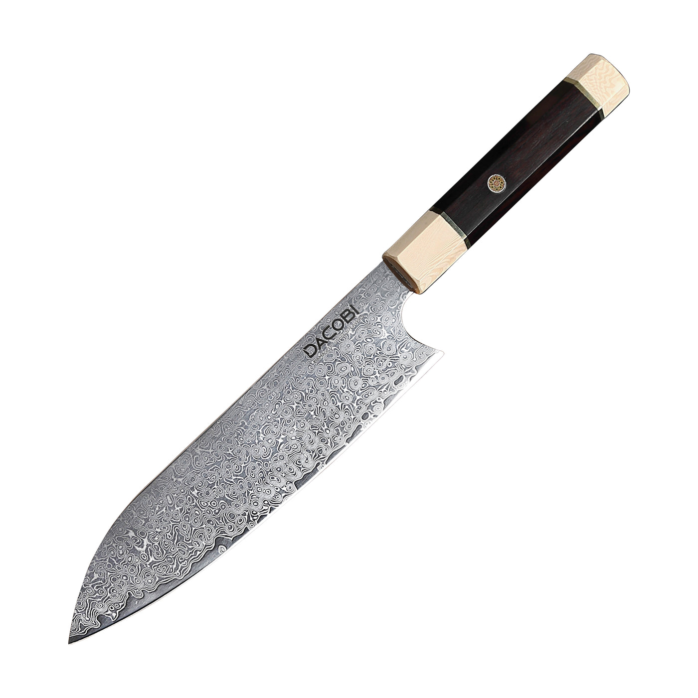 Nóż Santoku C12, stal damasceńska, 20.5 cm - DACOBI.pl